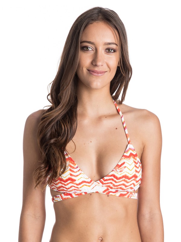 Sun Sand Salt Wrap Halter Bikini Top Arjx Roxy