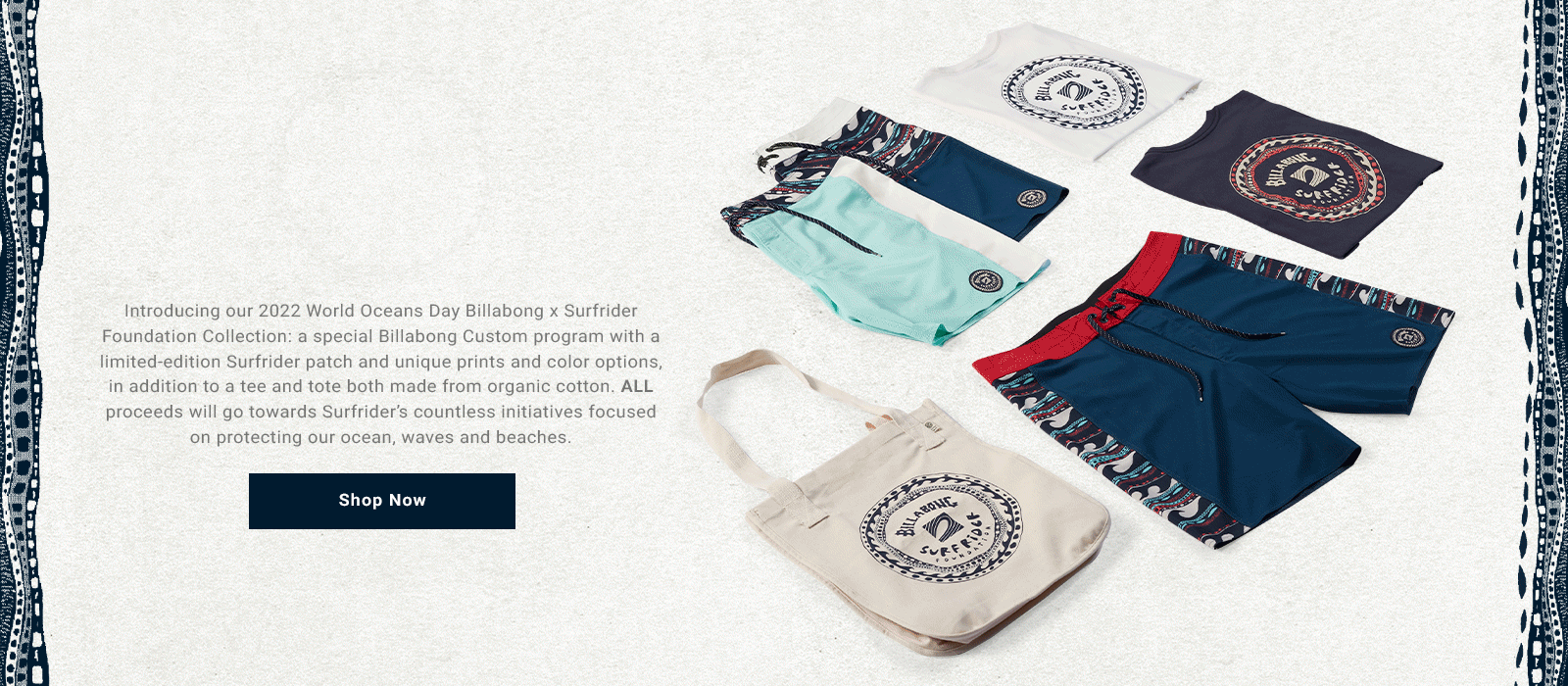 Men's Surfrider Foundation collection of Tees, boardshorts and custom products