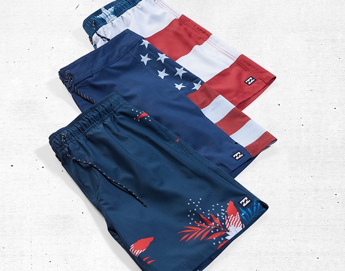 Men's Red White and billabong Collection
