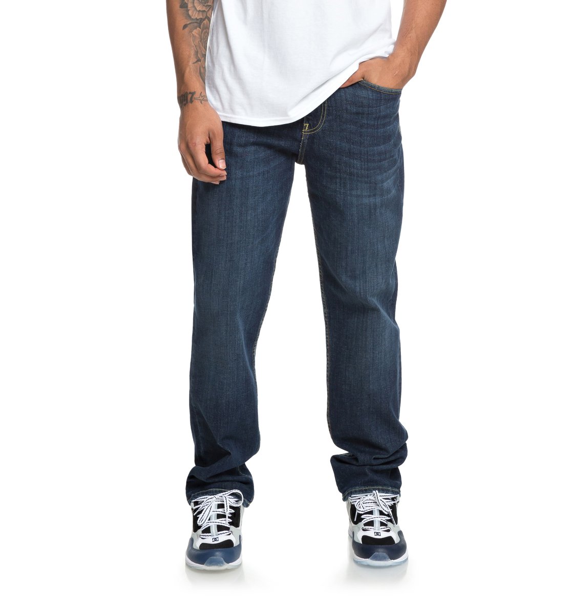 0 Azul corte Vaqueros de DC Worker Stone Medium relajado Hombre para Shoes EDYDP03381 ZwqfaZ