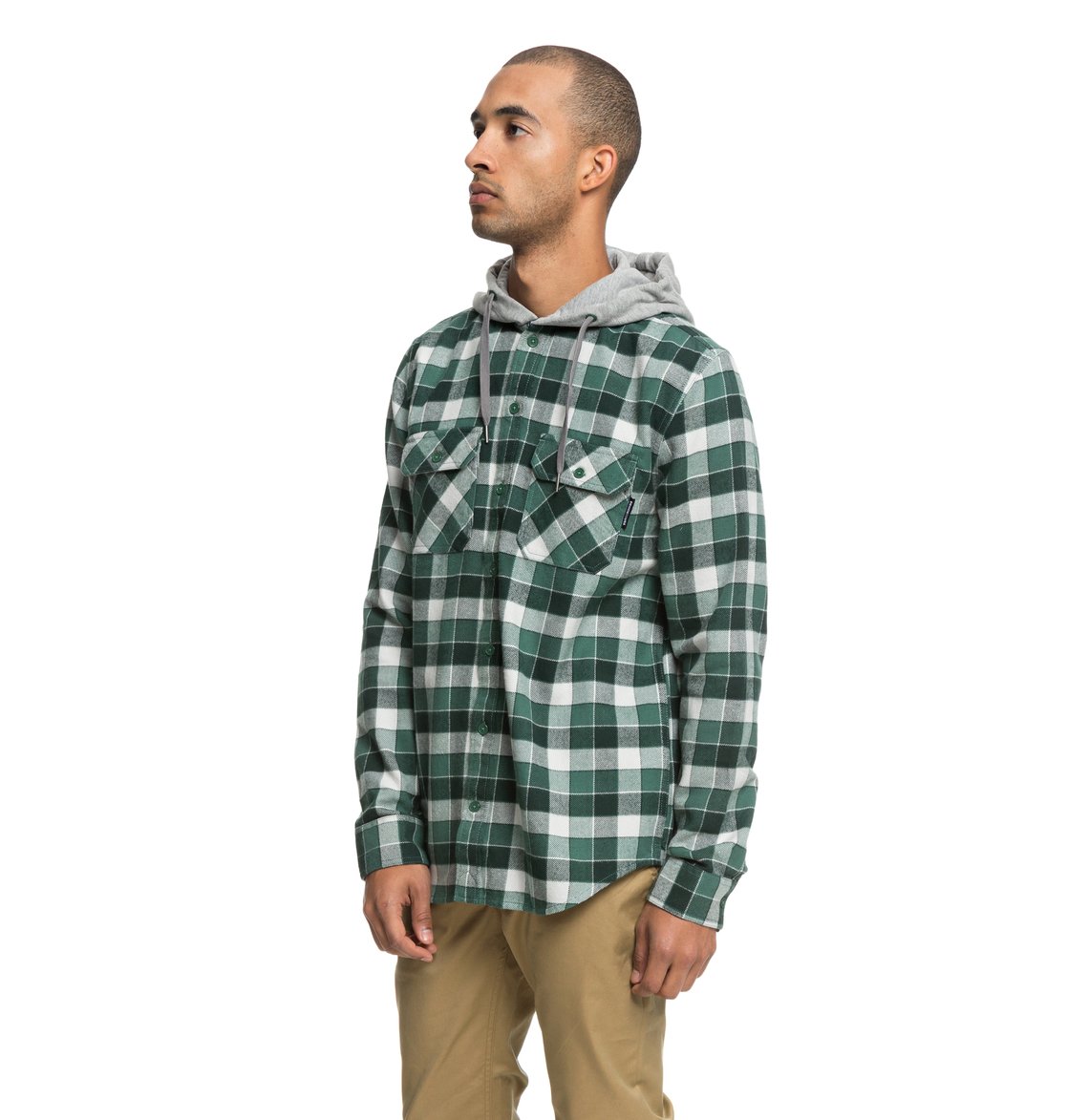 franela DC de Hombre manga Verde Camisa para larga de Runnels 1 con EDYWT03201 capucha qwIOtZBAxK