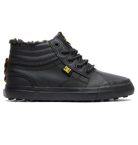 dcshoes, Evan Hi WNT - Scarpe alte invernali di pelle, BLACK/BLACK/YELLOW (xkky) Evan Hi WNT - Winterized High-Top Shoes for Boys ADBS300314