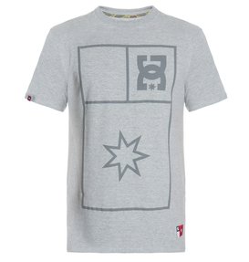 dcshoes, Camiseta Masculina Manga Curta Estampada DC Shoes, HEATHER GRAY C/ BLACK* (htr) DC CAM ESP STRETCH FLAG TALL FIT BR61142716