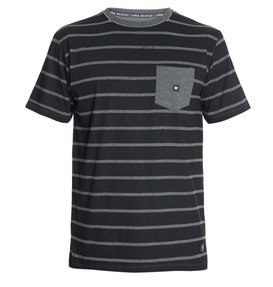 dcshoes, Camiseta Masculina Manga Curta Estampada DC Shoes, DARK GREY C/ BLACK* (drk) DC CAM ESP POCKET STRIPED BR61142719