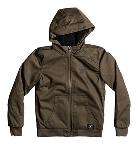 dcshoes, Ellis - Chaqueta resistente al agua con capucha para Chicos 8-16, TAUPE (tms0) Ellis - Hooded Water-Resistant Jacket for Boys 8-16 EDBJK03022