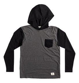 dcshoes, Rellin - Tee-shirt à capuche à manches longues, CHARCOAL HEATHER (kteh) Rellin - Long Sleeve Hooded T-Shirt EDBKT03082