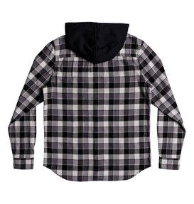 dcshoes, Runnels - Camisa de franela de manga larga con capucha
, BLACK (kvj0) Runnels - Long Sleeve Hooded Flannel Shirt EDBWT03046