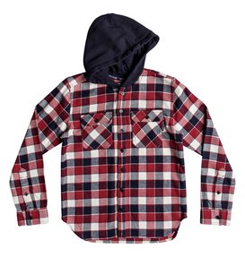 dcshoes, Runnels - Camisa de franela de manga larga con capucha
, TANGO RED (rrh0) Runnels - Long Sleeve Hooded Flannel Shirt EDBWT03046
