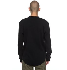 dcshoes, Cliffwood - T Shirt à col boutonné et manches longues, BLACK (kvj0) Cliffwood - Long Sleeve Henley T-Shirt EDYKT03349