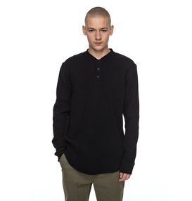 dcshoes, Cliffwood - T Shirt à col boutonné et manches longues, BLACK (kvj0) Cliffwood - Long Sleeve Henley T-Shirt EDYKT03349