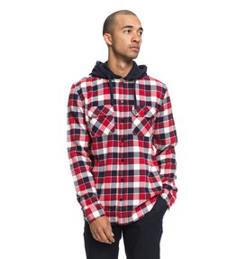 dcshoes, Runnels - Flanellen overhemd met lange mouwen en capuchon, TANGO RED (rrh0) Runnels - Long Sleeve Hooded Flannel Shirt EDYWT03201
