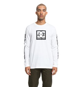dcshoes, Square Star - T-shirt à manches longues pour Homme, SNOW WHITE (wbb0) Square Star - Long Sleeve T-Shirt for Men EDYZT03830