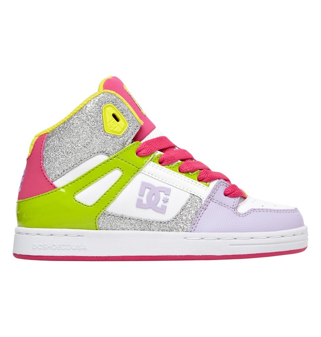 dcshoes, Rebound - High-Top Shoes, WHITE/PURPLE/SOFT LIM (1pl) 0 Rebound - High-Top Shoes 302676B DC Shoes