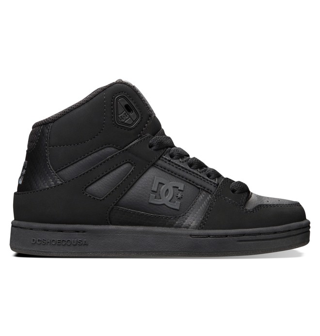 dcshoes, Kid's 8-16 Rebound SE High-Top Shoes, BLACK (001) 0 Kid's 8-16 Rebound SE High-Top Shoes 303310B DC Shoes