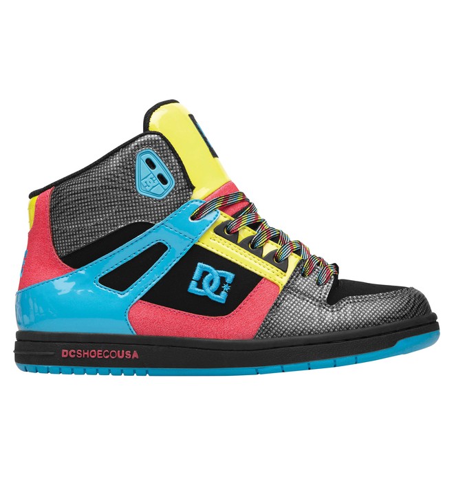 dcshoes, Rebound Hi Le, BLACK/TURQUOISE/PINK (0tp) 0 Rebound Hi Le 303400 DC Shoes