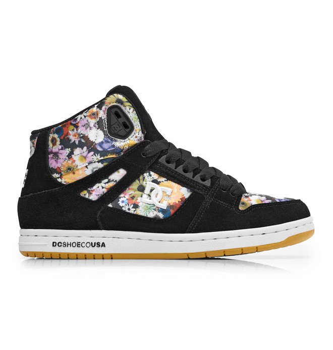 dcshoes, Mujeres Zapatos Parte Superior Alta Rebound High SE, BLACK/FLORAL (1bf) 0 Mujeres Zapatos Parte Superior Alta Rebound High SE 320028 DC Shoes