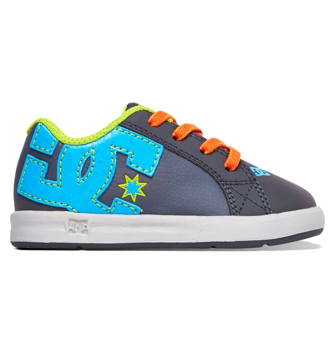 dcshoes, Toddler Court Graffik Elastic UL Slip On Shoes, GREY/VIVID BLUE (0vb) 0 Toddler Court Graffik Elastic UL Slip On Shoes 320168 DC Shoes