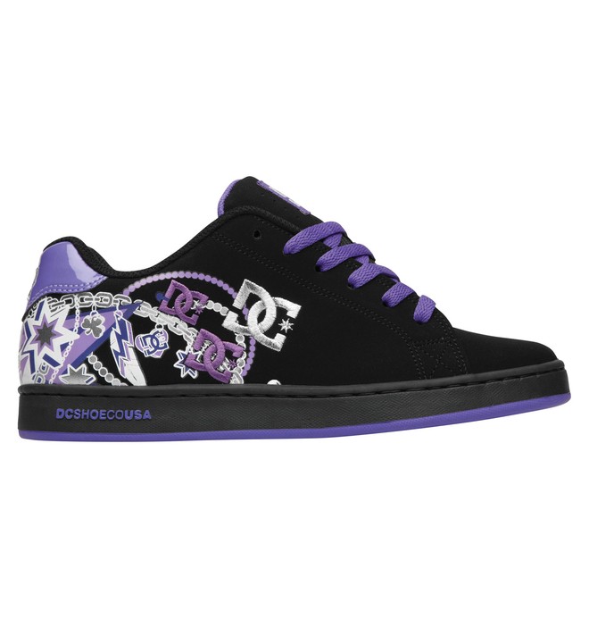 dcshoes, Women's Pixie Charm Shoes, BLACK/FLUORESCENT PURPLE (bfp) 0 Women's Pixie Charm Shoes 320253 DC Shoes