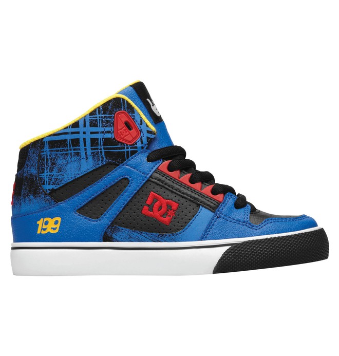 dcshoes, Boy's Travis Pastrana Spartan High Shoes, BLACK/BLUE/PLAID (0bp) 0 Boy's Travis Pastrana Spartan High Shoes 320398B DC Shoes