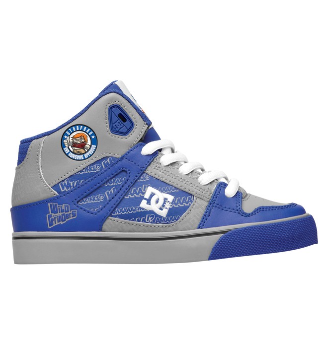 dcshoes, Kid's Wild Grinders Spartan High Shoes, BLUE/GREY (bgc) 0 Kid's Wild Grinders Spartan High Shoes 320399A DC Shoes
