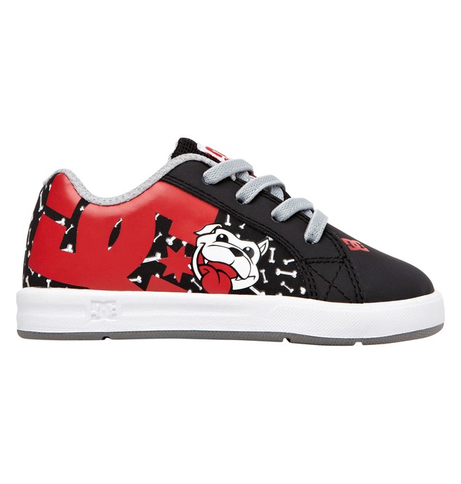 dcshoes, Kid's Wild Grinders Court Graffik Elastic UL, BLACK/ATHLETIC RED (bah) 0 Kid's Wild Grinders Court Graffik Elastic UL 320400 DC Shoes
