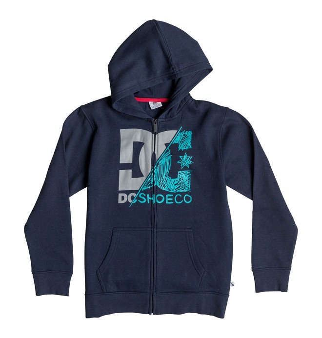 dcshoes, Kid's 2-7 Slash Hoodie, Peacoat (btn0) 0 Kid's 2-7 Slash Hoodie 50654854 DC Shoes
