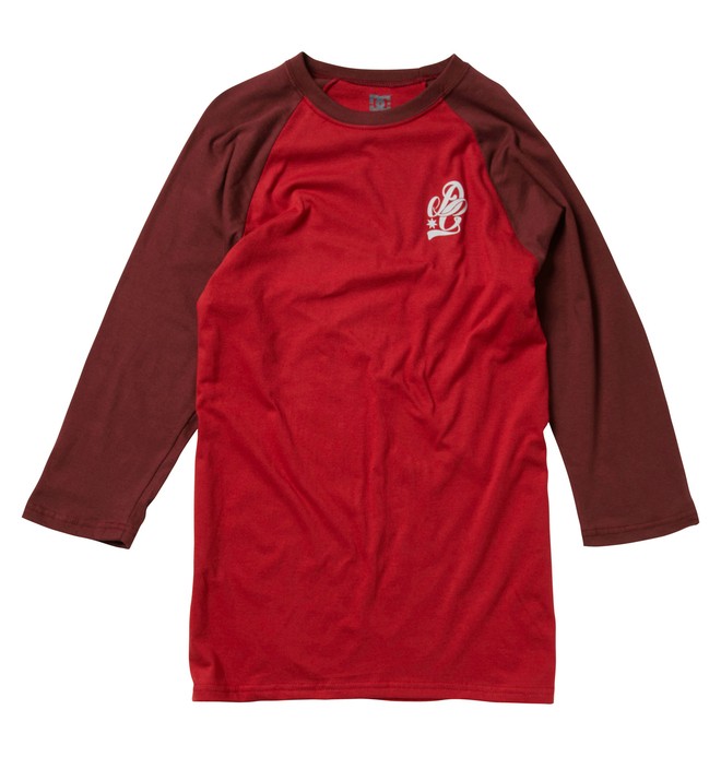 dcshoes, Men's Scripty Rag 3/4 Sleeve Tee, MAROONED / DEEP RED (brr) 0 Men's Scripty Rag 3/4 Sleeve Tee 51220010 DC Shoes