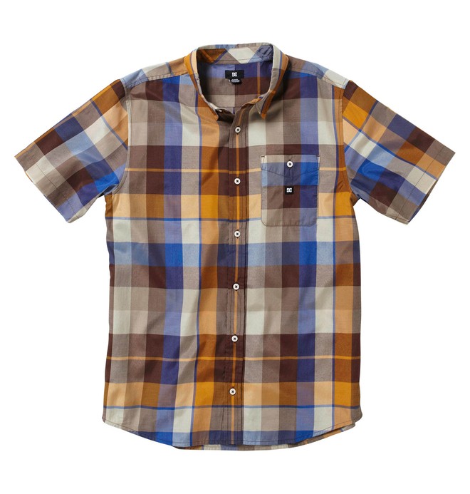 dcshoes, Men's Woodwarth Short Sleeve Shirt, CHOCOLATE (chl) 0 Men's Woodwarth Short Sleeve Shirt 51820084 DC Shoes
