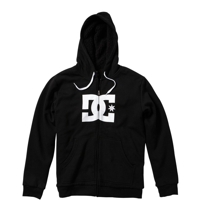 dcshoes, Men's Star Shearling Zip Hoodie, BLACK (blk) 0 Men's Star Shearling Zip Hoodie 55860090 DC Shoes