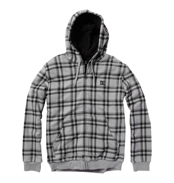 dcshoes, Men's T-Star Shearling Printed Hoodie, BLACK PLAID (bpa) 0 Men's T-Star Shearling Printed Hoodie 55860091 DC Shoes