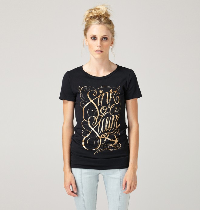 dcshoes, Women's Sink or Swim Tee, PIRATE BLACK (prt) 0 Women's Sink or Swim Tee 61200224 DC Shoes