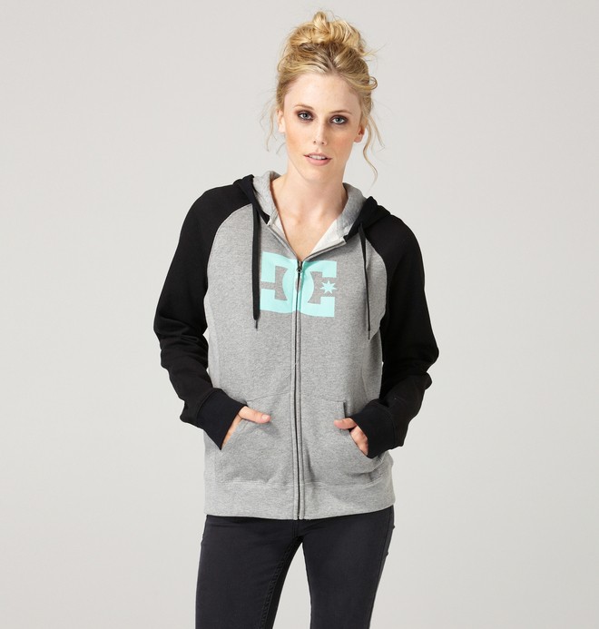 dcshoes, Women's Star Raglan Zip Hoodie, BLACK (blk) 0 Women's Star Raglan Zip Hoodie 61260062 DC Shoes
