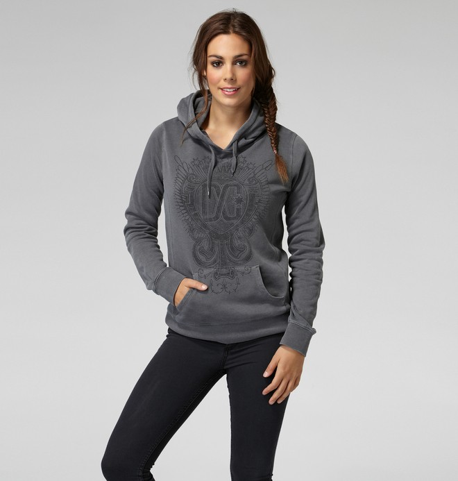 dcshoes, Wonen's Afflicted Pullover Hoodie, HEATHER STONE (hst) 0 Wonen's Afflicted Pullover Hoodie 65240060 DC Shoes