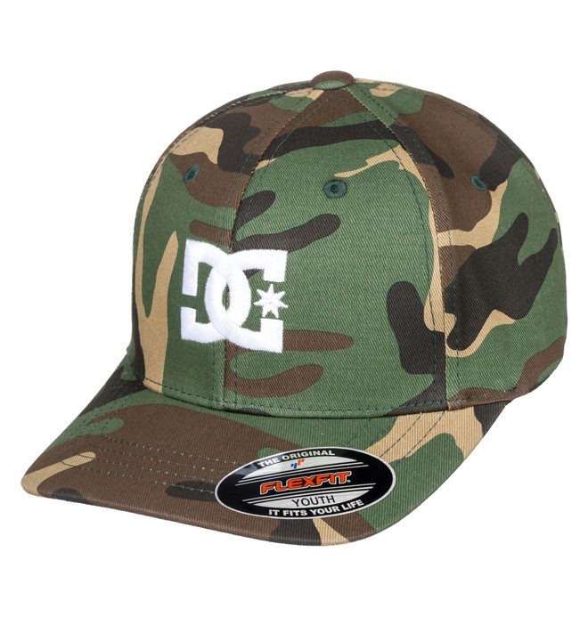 dcshoes, Boy's 8-16 Cap Star Flexfit® Hat, CAMO (gra0) 0 Boy's 8-16 Cap Star Flexfit® Hat Green ADBHA03095 DC Shoes