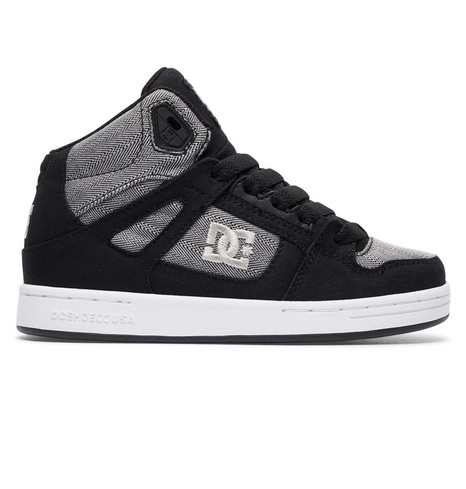 dcshoes, Kid's Rebound TX SE High Top Shoes, BLACK/GREY/BLACK (xksk) 0 Kid's Rebound TX SE High Top Shoes ADBS100071 DC Shoes
