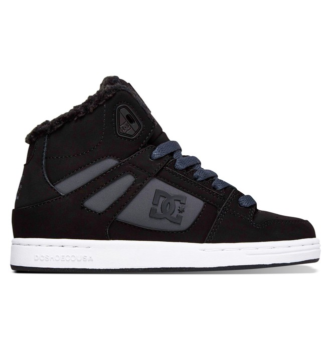 dcshoes, Kids 8-16 Rebound WNT High-Top Shoes, BLACK/CHARCOAL (bcg) 0 Kids 8-16 Rebound WNT High-Top Shoes ADBS100076 DC Shoes