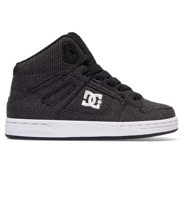 dcshoes, Kid's Rebound TX SE High Top Shoes, BLACK/GREY/WHITE (xksw) 0 Kid's Rebound TX SE High Top Shoes ADBS100217 DC Shoes