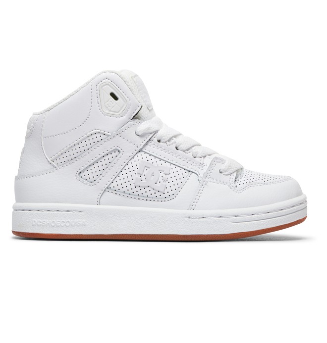 dcshoes, Pure High - Chaussures montantes pour Garçon, WHITE/WHITE/GUM (hwg) 0 Pure High - Chaussures montantes pour Garçon Blanc ADBS100242 DC Shoes
