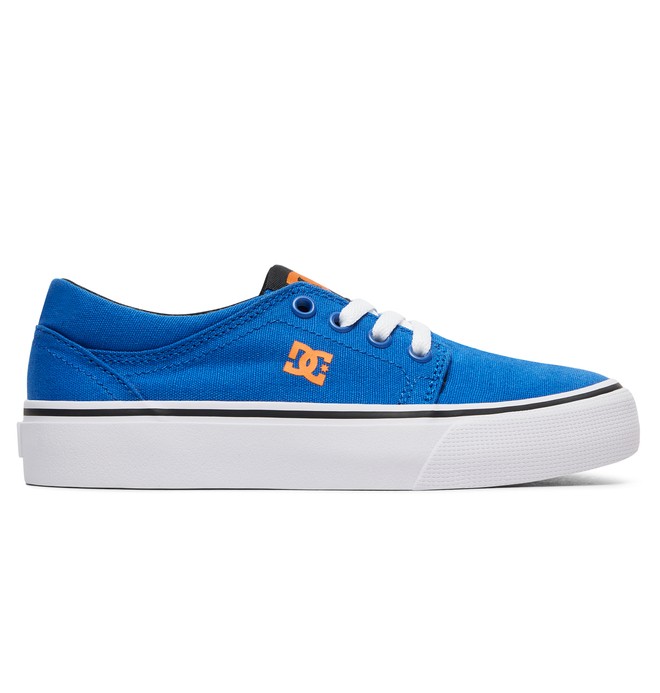 dcshoes, Boy's 8-16 Trase TX Shoes, BLUE/WHITE/ORANGE (xbwn) 0 Boy's 8-16 Trase TX Shoes Blue ADBS300083 DC Shoes