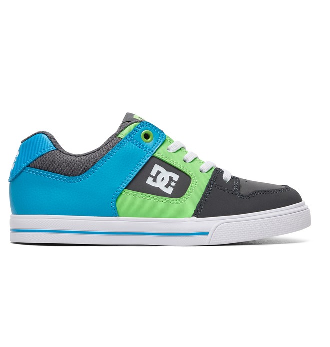 dcshoes, Boy's 8-16 Pure Elastic Shoes, GREY/GREEN/BLUE (xsgb) 0 Boy's 8-16 Pure Elastic Shoes Grey ADBS300256 DC Shoes