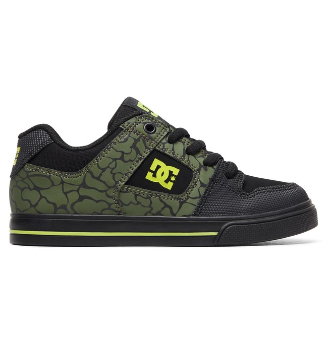 dcshoes, Pure SE - Baskets pour Garçon, BLACK/BLACK/SOFT LIME (bk9) 0 Pure SE - Baskets pour Garçon Bleu ADBS300258 DC Shoes
