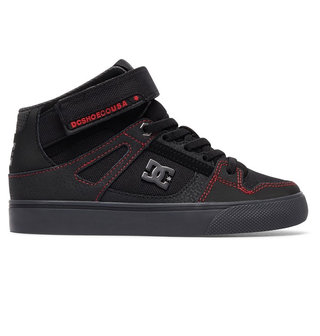 dcshoes, Pure High SE EV - High-Top Elastic-Laced Shoes for Boys, BLACK/RED/GREY (xkrs) 0 Pure High SE EV - High-Top Elastic-Laced Shoes for Boys ADBS300270 DC Shoes