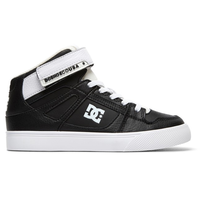 dcshoes, Pure - High-Top Elastic-Laced Shoes for Boys, BLACK/WHITE (bkw) 0 Pure - High-Top Elastic-Laced Shoes for Boys Black ADBS300324 DC Shoes