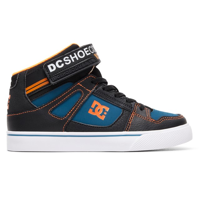 dcshoes, Pure High EV - Chaussures montantes pour garçon, BLACK/ORANGE/BLUE (xknb) 0 Pure High EV - Chaussures montantes pour garçon Noir ADBS300324 DC Shoes