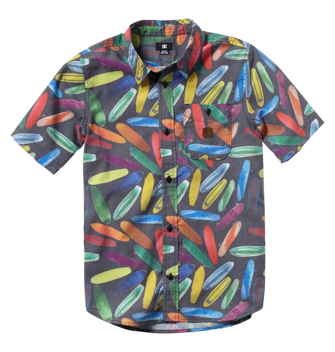 dcshoes, Boy's Photo OP Short Sleeve Shirt, BLACK (blk) 0 Boy's Photo OP Short Sleeve Shirt ADBWT00004 DC Shoes