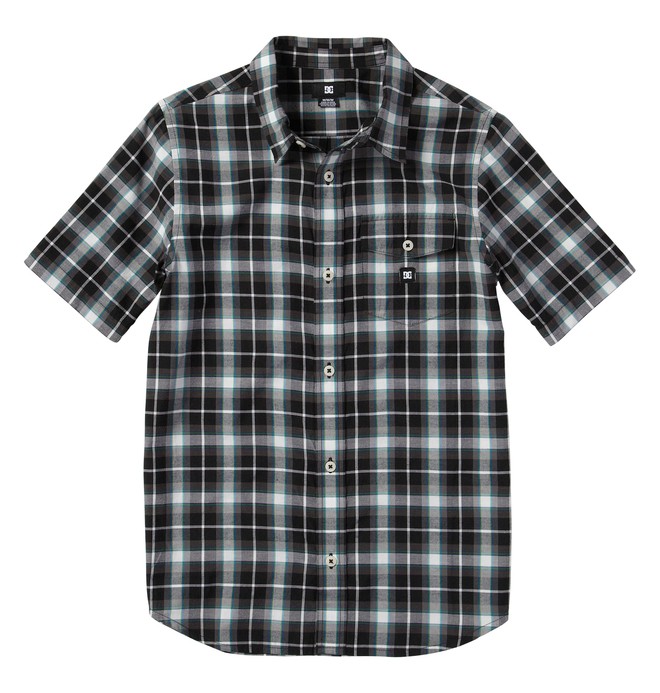 dcshoes, Boy's Jocko Short Sleve Shirt, BLACK PLAID (kvj1) 0 Boy's Jocko Short Sleve Shirt ADBWT00009 DC Shoes