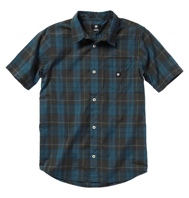 dcshoes, Kid's DHARMA SSBY Shirts, PIRATE BLK PLAID (kte1) 0 Kid's DHARMA SSBY Shirts ADBWT00018 DC Shoes