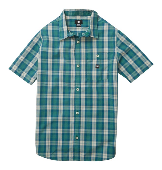 dcshoes, Boy's Deeps SS Shirt, BOTTLE GREEN PLAID (gnm1) 0 Boy's Deeps SS Shirt ADBWT00032 DC Shoes
