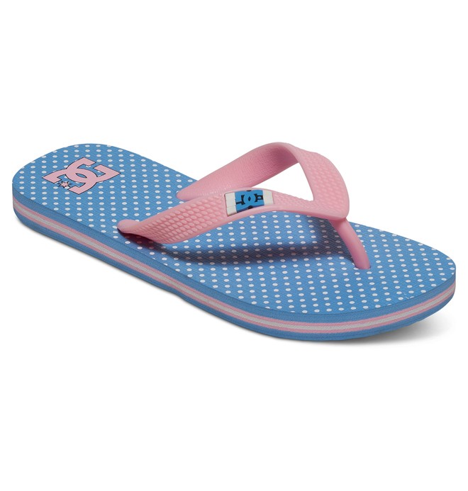 dcshoes, Girl's 8-16 Spray Graffik Flip-Flops, BLUE/PINK (blp) 0 Girl's 8-16 Spray Graffik Flip-Flops ADGL100006 DC Shoes