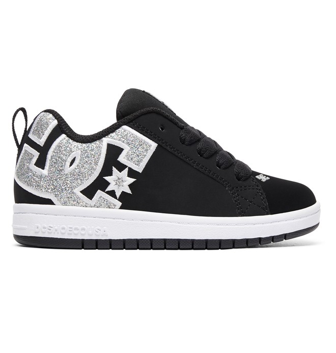 dcshoes, Girl's Court Graffik SE Shoes, BLACK/SILVER (bs2) 0 Girl's Court Graffik SE Shoes Black ADGS100073 DC Shoes